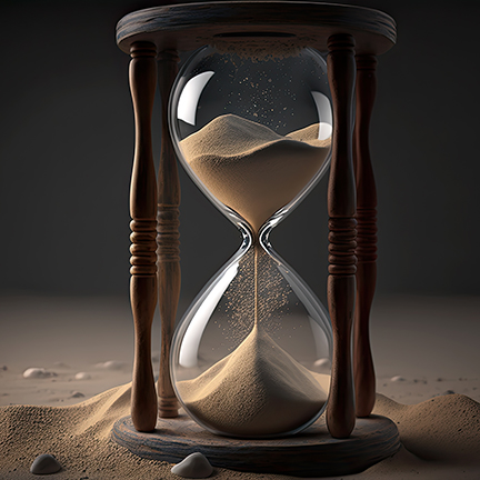 Hourglass in sand
